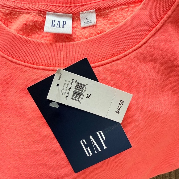 GAP Relaxed Wedge Crewneck Sweatshirt in Sassy Pink, Sz XL (NWT) - Picture 6 of 8